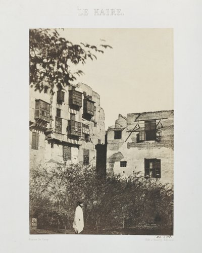 Dům a zahrada ve Francouzské čtvrti, Egypt, 1850 (tisk na slaný papír z negativu na voskovaný papír) od Maxime Du Camp