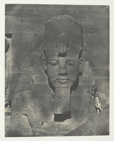 Ibsamboul, Colosse Médial (Enfoui) du Spéos de Phrè Nubie, Palestine et Syrie, deska 106 z alba "Egypte, Nubie, Palestine et Syrie" (1852) od Maxime Du Camp