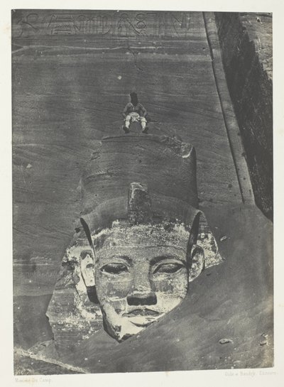 Ibsamboul, Colosse Occidental Du Spéos De Phrè; Nubia, deska 107 z alba "Egypte, Nubie, Palestine et Syrie" (1852) od Maxime Du Camp