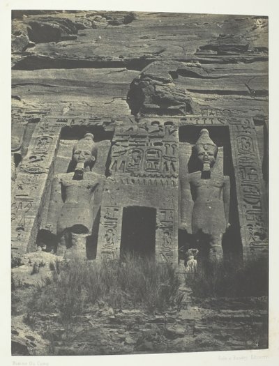 Ibsamboul, Vstup do Speos z Hathor, Núbie, 184951, vytištěno 1852. od Maxime Du Camp