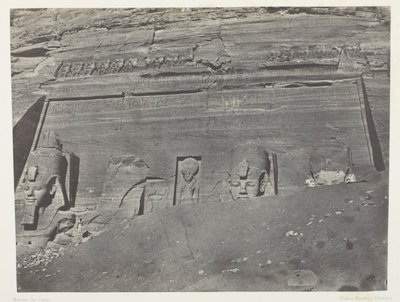 Ibsamboul, Vue Générale Du Grand Spéos De Phrè; Nubie, deska 102 z alba "Egypte, Nubie, Palestine et Syrie" (1852) od Maxime Du Camp