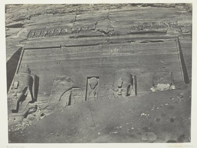 Ibsamboul, Vue Générale Du Grand Spéos De Phrè; Nubie, deska 102 z alba "Egypte, Nubie, Palestine et Syrie" (1852) od Maxime Du Camp