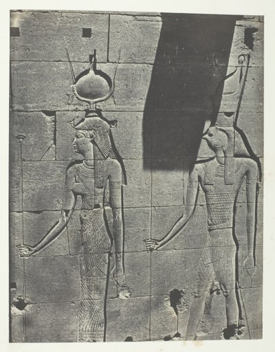 Kalabscheh, Sochy ze zadní fasády chrámu, Nubia, 184951, vytištěno 1852. od Maxime Du Camp
