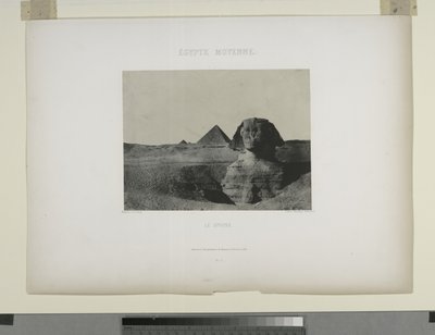 Le Sphinx, Egypt (černobílá fotografie) od Maxime Du Camp