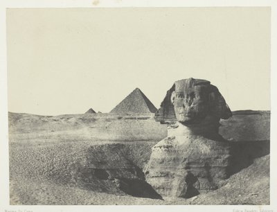 Sphynx při pohledu zepředu, střední Egypt od Maxime Du Camp