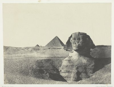 Sphynx viděný zepředu, Střední Egypt, 184951, vytištěno 1852. od Maxime Du Camp