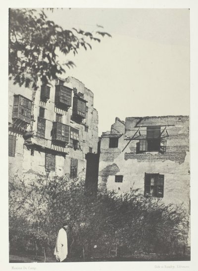 Dům a zahrada ve Frank Quarter, Le Kaire, 184951, vytištěno 1852. od Maxime Du Camp