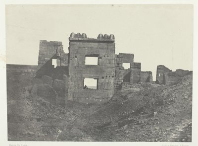 Medinet-Habou, východní průčelí Gynecea Ramses-Mèiamoun, Théby, 184951, vytištěno 1852. od Maxime Du Camp