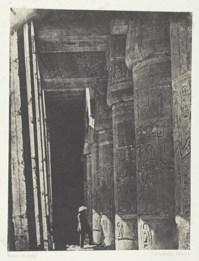 Medinet-Habou, Galerie paláce Ramses-Méiamoun, Théby, 184951, vytištěno 1852. od Maxime Du Camp