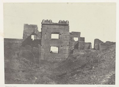 Medinet-Habou, východní průčelí Gynécée de Ramsès-Mèiamoun; Thebes od Maxime Du Camp