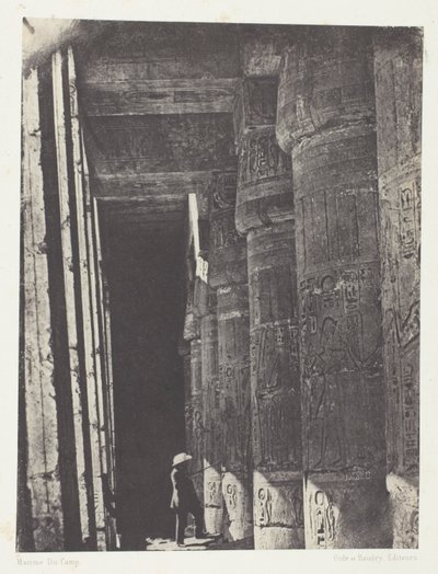 Medinet-Habou, galerie paláce Ramses-Méiamoun; Thebes od Maxime Du Camp