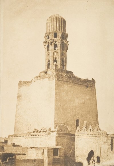 Západní minaret mešity chalífy Hakema, Káhira, 9. ledna 1850. od Maxime Du Camp