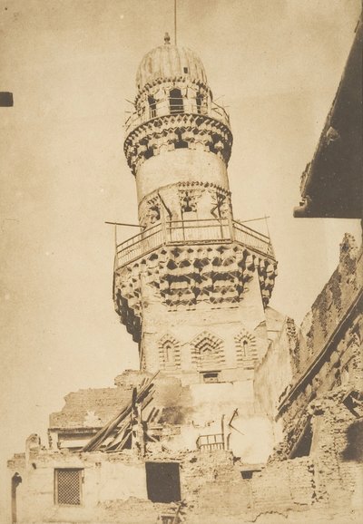 Šikmý minaret mešity Bibars, Káhira, prosinec 1849–leden 1850. od Maxime Du Camp