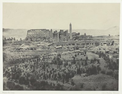 Palác Karkak, Celkový pohled na ruiny, Pohled na východ, Théby, 184951, vytištěno 1852. od Maxime Du Camp