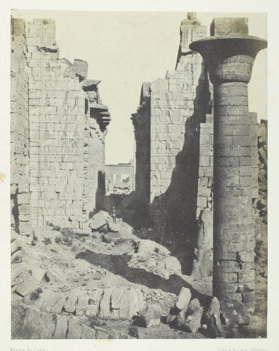 Palác Karnak, dvůr Bubastitů a hlavní vchod do Hypostyle Hall, Théby, 184951. od Maxime Du Camp