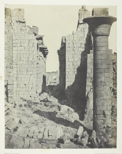 Palác Karnak, dvůr Bubastitů a hlavní vchod do Hypostyle Hall; Thebes od Maxime Du Camp