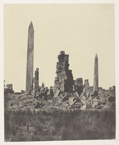 Palác Karnak, Obelisky; Thebes od Maxime Du Camp