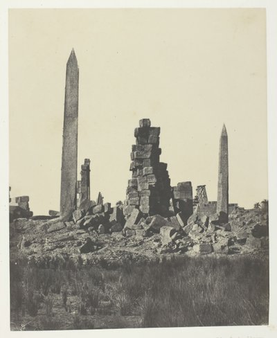 Palác Karnak, Obelisky, Théby, 184951, vytištěno 1852. od Maxime Du Camp