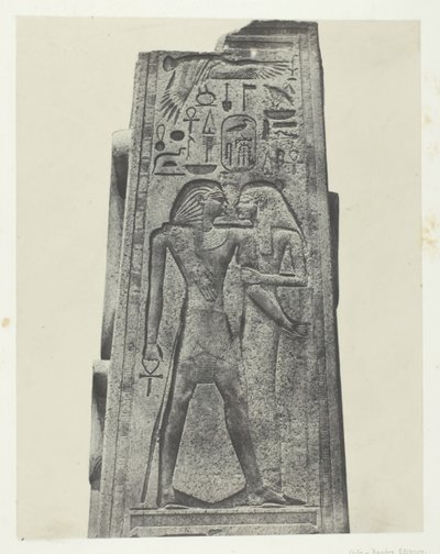 Palác Karnak, sloup před žulovou svatyní, Théby, 184951, vytištěno 1852. od Maxime Du Camp