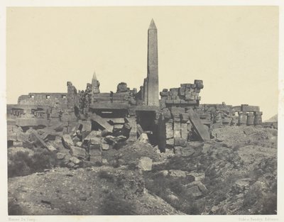 Palác Karnak, žulová svatyně a sloupová síň; Thebes od Maxime Du Camp