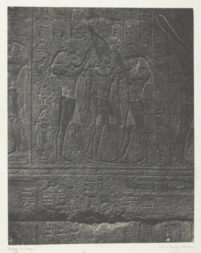 Palác Karnak, vnější sochy žulové svatyně, Théby, 184951, vytištěno 1852. od Maxime Du Camp