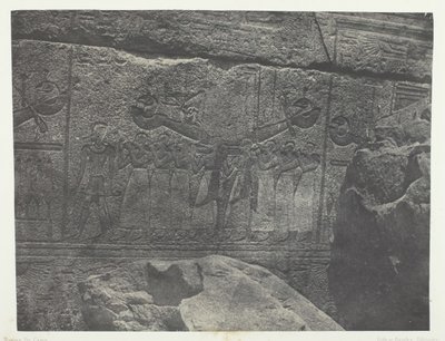 Palác Karnak, vnější sochy žulové svatyně, Théby, 184951, vytištěno 1852. od Maxime Du Camp