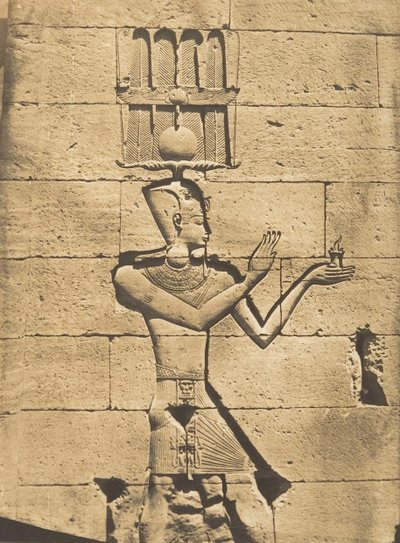 Ptolemee-Caesarion - Basrelief du Temple of Kalabcheh Talmis, 8. dubna 1850 od Maxime Du Camp