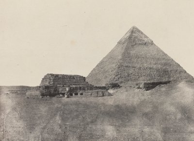 Chefrenova pyramida, Střední Egypt, deska 10 z alba "Egypt, Núbie, Palestina a Sýrie" (1852) od Maxime Du Camp