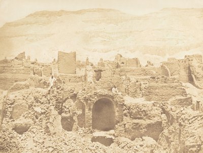 Ruiny křesťanského města, v Medinet-Habu Théby, 1849-50. od Maxime Du Camp