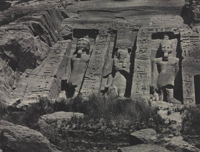 Jižní část skalního chrámu Hathor, Abu Simbel, 1850. od Maxime Du Camp