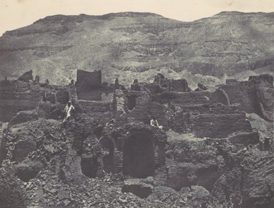 Thebes. Medinet-Habou. Ruiny města Papa, 1850. od Maxime Du Camp