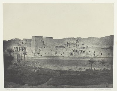 Pohled z ostrova Beghé, západ, Philoe; Núbie, deska 68 z alba "Egypte, Nubie, Palestine et Syrie" (1852) od Maxime Du Camp