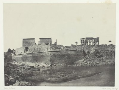 Pohled z jihozápadního úhlu, Philoe, Nubia, 184951, tištěno 1852. od Maxime Du Camp