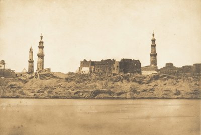 Pohled na Girgeh a pobřeží odstraněno - potopou Nilu, 1849-50. od Maxime Du Camp
