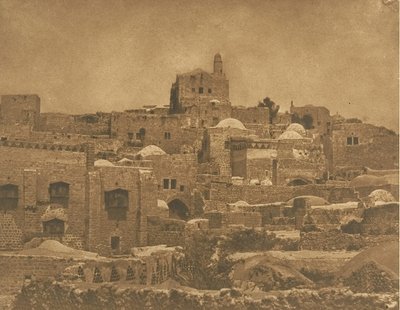 Pohled na mešitu El-Melouyeh a okolí Jeruzaléma, srpen 1850. od Maxime Du Camp