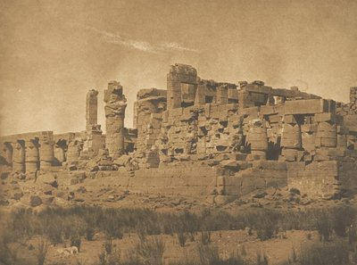 Pohled na sloupovou síň paláce v Karnacu, pořízený ze severovýchodního úhlu, 1849-50. od Maxime Du Camp
