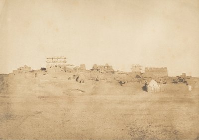 Pohled na část vesnice Luxor, Théby, 1849-50. od Maxime Du Camp