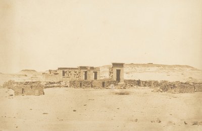 Celkový pohled na chrám a vesnici Déboude Parembole, 10. dubna 1850. od Maxime Du Camp