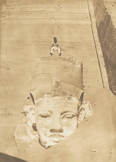 Nejzápadnější kolos chrámu Re, Abu Simbel, 1850. od Maxime Du Camp