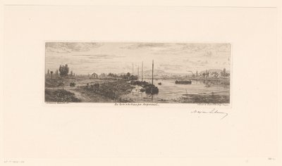 Pohled na Seinu poblíž Argenteuil Les bords de la Seine près Argenteuil (název na objektu) od Maxime François Antoine Lalanne (signed by artist)