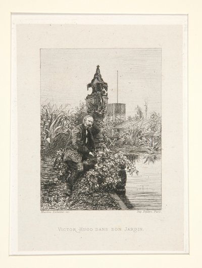 Victor Hugo dans son jardin (Victor Hugo in His Garden), pl. 12 z apartmá Chez Victor Hugo (Victor Hugo od Maxime Lalanne