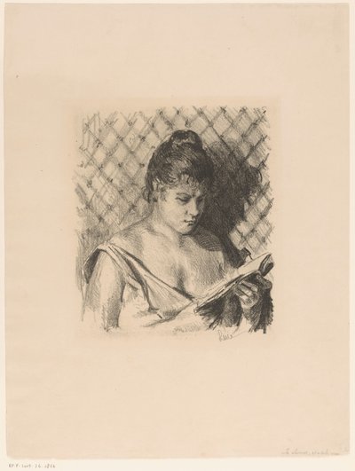 Žena čte s odhalenými rameny od Maximilien Luce (signed by artist)