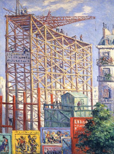 Lešení a plakáty, c.1912 od Maximilien Luce