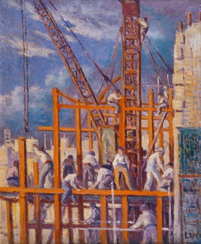 The Building Sites of Paris, Boulevard de la Madeleine; Pařížské loděnice, Boulevard de la Madeleine, od Maximilien Luce