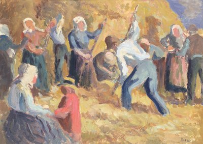 The Harvest, cca 1914 (olej na papíře) od Maximilien Luce