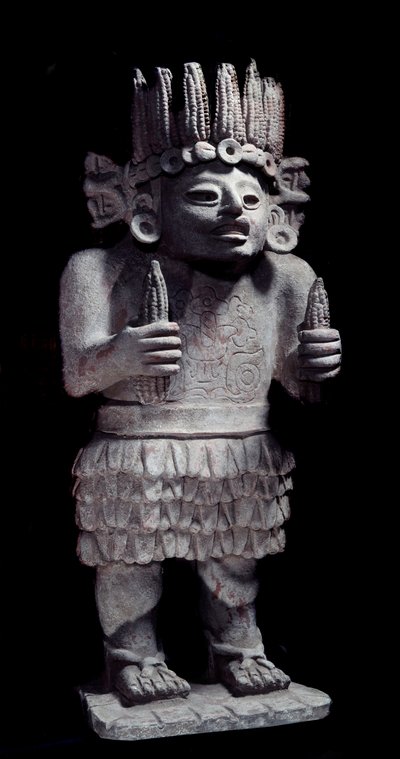 Předkolumbovská civilizace: Mayská socha představující boha služebných. Paříž, Musee de l