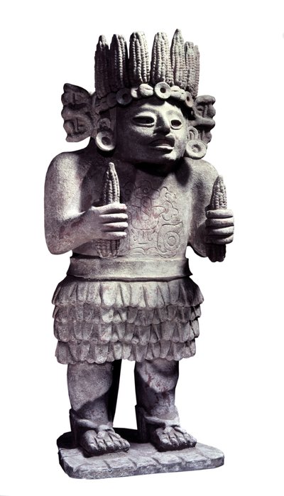 Předkolumbovská civilizace: Mayská socha představující boha služebných. Paříž, Musee de l