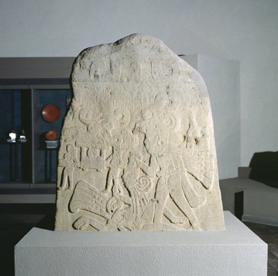 Stele 21 z Izapa, Chiapas, Mexiko, rané klasické období (300-600 n. l.) (kámen) od Mayan Mayan