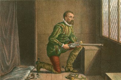 James Hamilton očekává příjezd regenta Moraye (kolorovaná rytina) od McLaren John Ralston