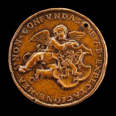 Putto Holding Arms of Vitry [reverse], 1518. od Medallist of 1518